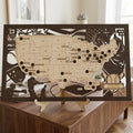 3D Cutout Wooden MLB Stadium Map with Engraved Nameplate & Classic Pins