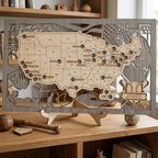 MLB Baseball Stadium Map, Wood Map, Retirement Bucket List