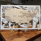 MLB Baseball Stadium Map, Wood Map, Retirement Bucket List