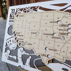 MLB Baseball Stadium Map, Wood Map, Retirement Bucket List
