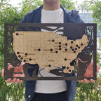 MLB Baseball Stadium Map, Wood Map, Retirement Bucket List