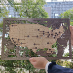 MLB Baseball Stadium Map, Wood Map, Retirement Bucket List