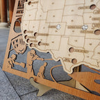MLB Baseball Stadium Map, Wood Map, Retirement Bucket List