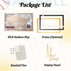 Baseball Stadium Map Tracker, Custom Wood Art