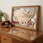 Baseball Stadium Map Tracker, Custom Wood Art