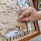 Baseball Stadium Map Tracker, Custom Wood Art