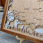 Baseball Stadium Map Tracker, Custom Wood Art