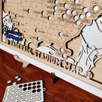 Baseball Stadium Map Tracker, Custom Wood Art