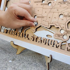 Baseball Stadium Map Tracker, Custom Wood Art
