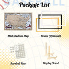Baseball Stadium Map Tracker, Personalized Gifts