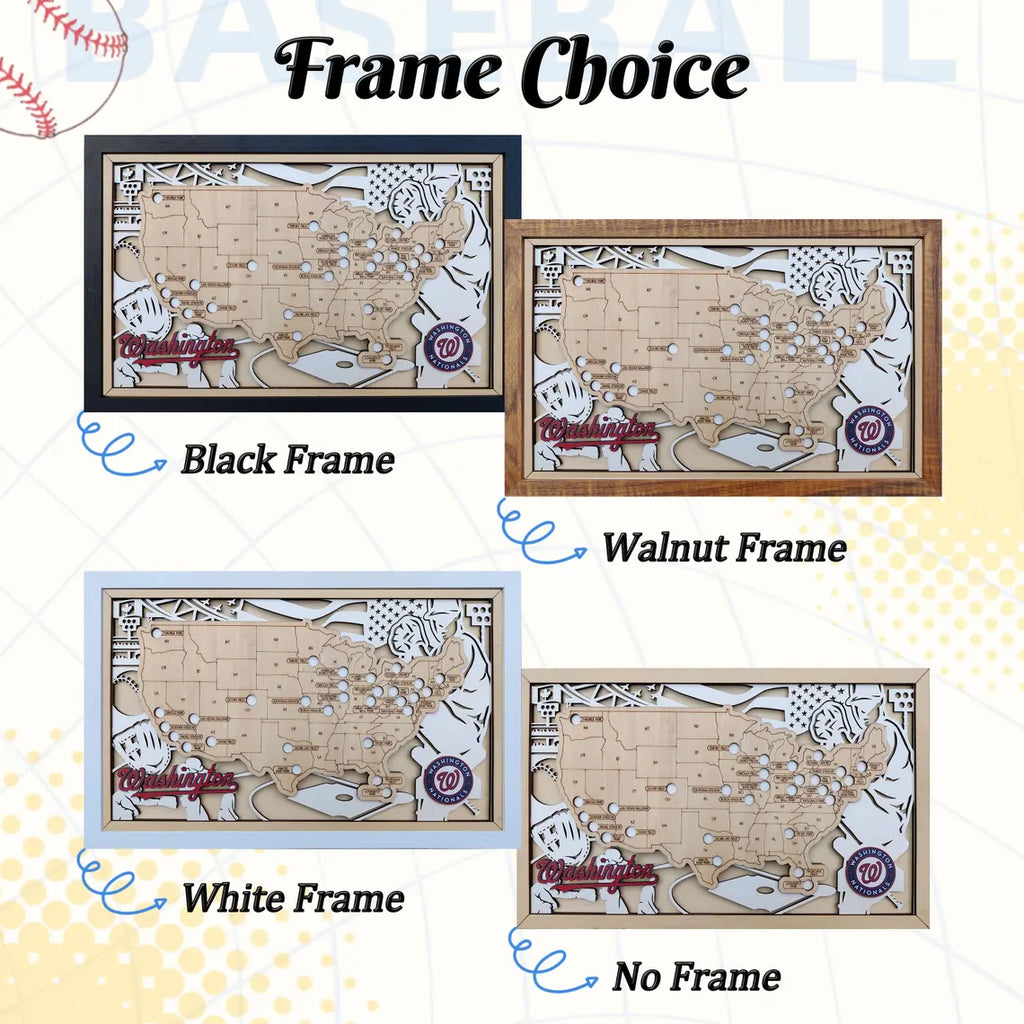 Baseball Stadium Map Tracker, Personalized Gifts
