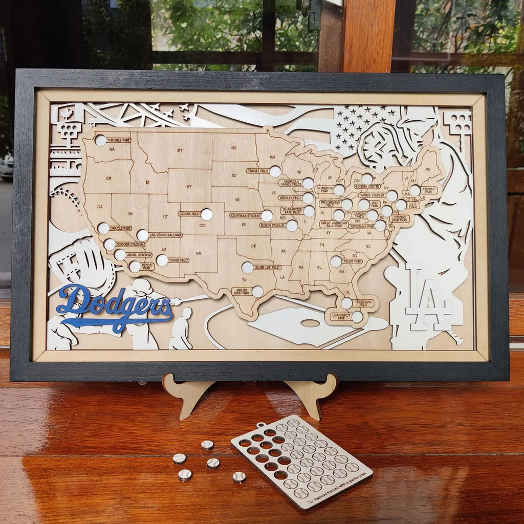 Baseball Stadium Map Tracker, Personalized Gifts