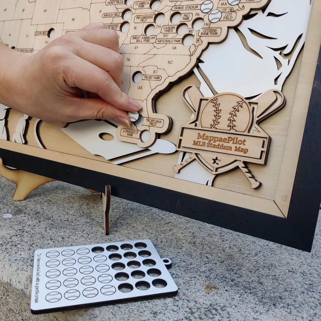 Baseball Stadium Map Tracker, Personalized Gifts