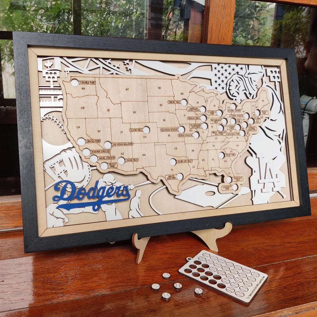 Baseball Stadium Map Tracker, Personalized Gifts