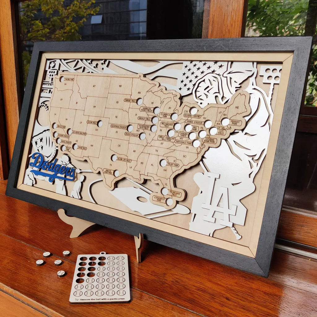Baseball Stadium Map Tracker, Personalized Gifts