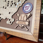 Personalized Baseball Stadium Tracker Map – Vintage Brown Background