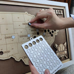 Personalized Baseball Stadium Tracker Map – Vintage Brown Background