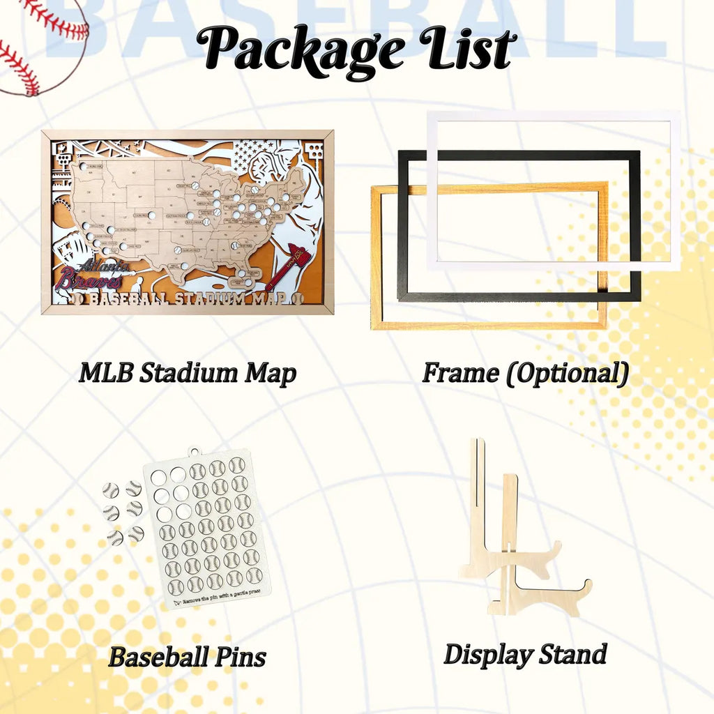 MLB Ballpark Tracker Map for 2026 Season, Baseball Road Trip Checklist