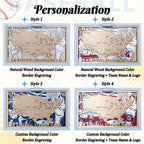Baseball Stadium Map, Wood MLB Stadium Tracker