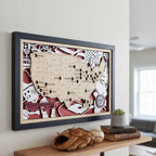Baseball Stadium Map, Wood MLB Stadium Tracker