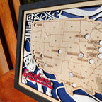 Baseball Stadium Map, Wood MLB Stadium Tracker