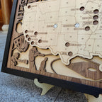Wood MLB Baseball Stadium Map, Personalized Baseball Gift