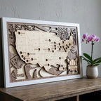 Wood MLB Baseball Stadium Map, Personalized Baseball Gift