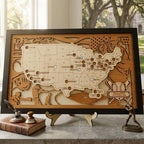 Wood MLB Baseball Stadium Map, Personalized Baseball Gift