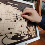 Wood MLB Baseball Stadium Map, Gift for Him