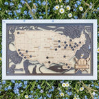 Wood MLB Baseball Stadium Map, Gift for Him