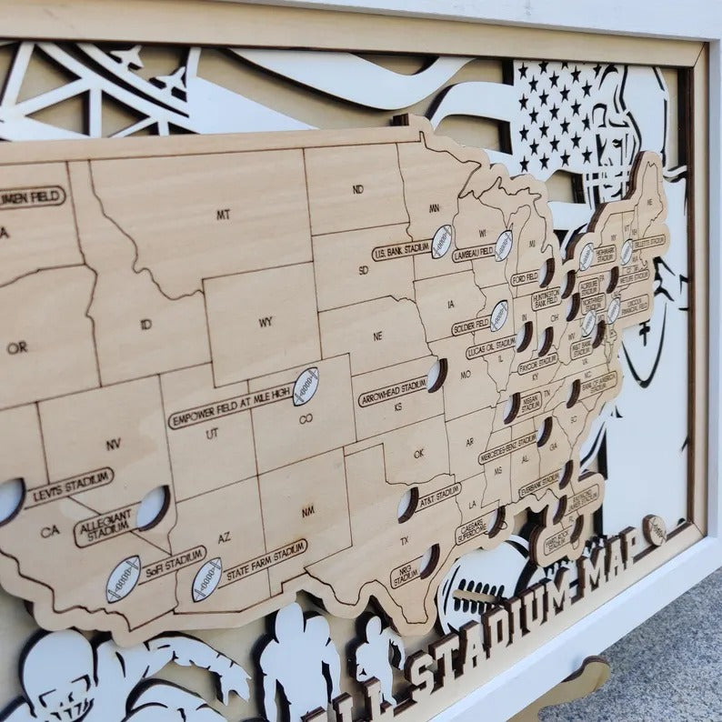 NFL Stadium Map, Football Stadium Bucket List