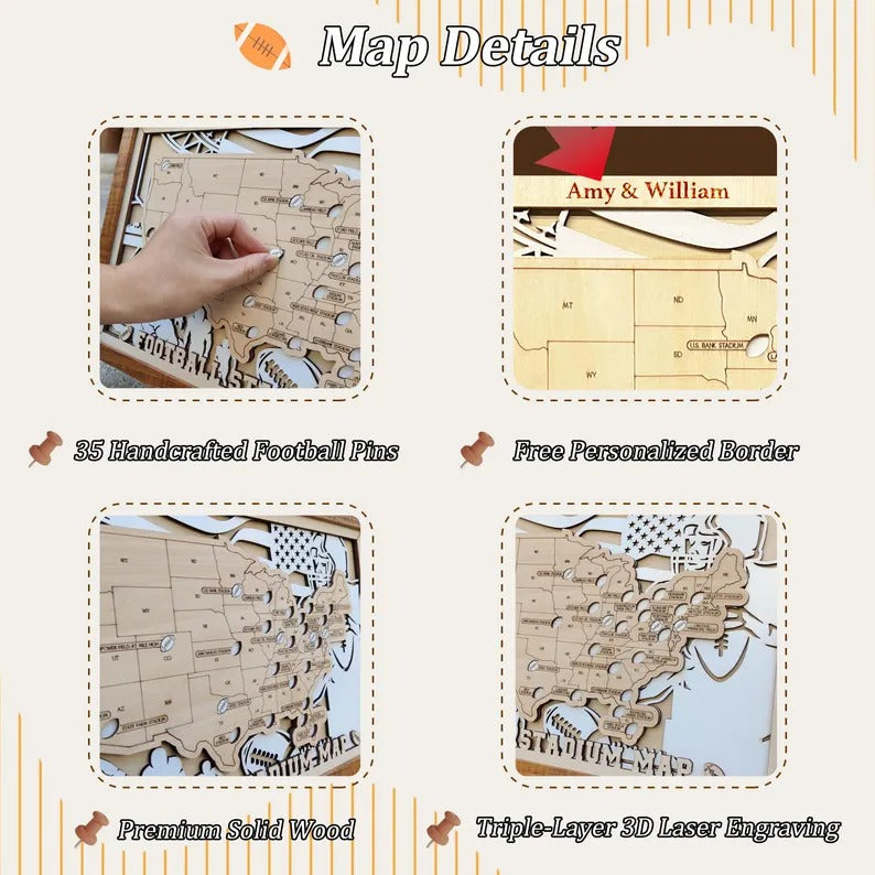 NFL Stadium Map, Football Stadium Bucket List