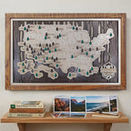 US National Parks Wooden Travel Map & Visit Tracker (Walnut-Branch)