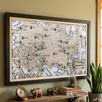 US National Parks Wooden Travel Map & Visit Tracker (White-Hiking)