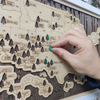 US National Parks Wooden Travel Map & Visit Tracker (Walnut-Branch)