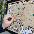 US National Parks Wooden Travel Map & Visit Tracker (White-Hiking)