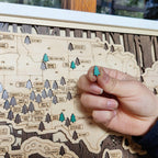 US National Parks Wooden Travel Map & Visit Tracker (Walnut-Branch)