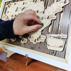 US National Parks Wooden Travel Map & Visit Tracker (Walnut-Branch)
