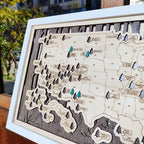 US National Parks Wooden Travel Map & Visit Tracker (Walnut-Branch)