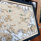 US National Parks Wooden Travel Map & Visit Tracker (White-Hiking)