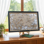 US National Parks Wooden Travel Map & Visit Tracker (White-Hiking)