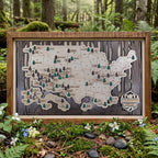 US National Parks Wooden Travel Map & Visit Tracker (Walnut-Branch)