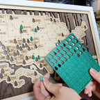 US National Parks Wooden Travel Map & Visit Tracker (Walnut-Branch)