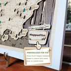 US National Parks Wooden Travel Map & Visit Tracker (Walnut-Branch)
