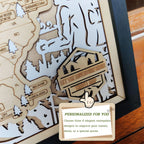 US National Parks Wooden Travel Map & Visit Tracker (White-Hiking)