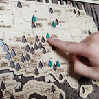 US National Parks Wooden Travel Map & Visit Tracker (Walnut-Branch)