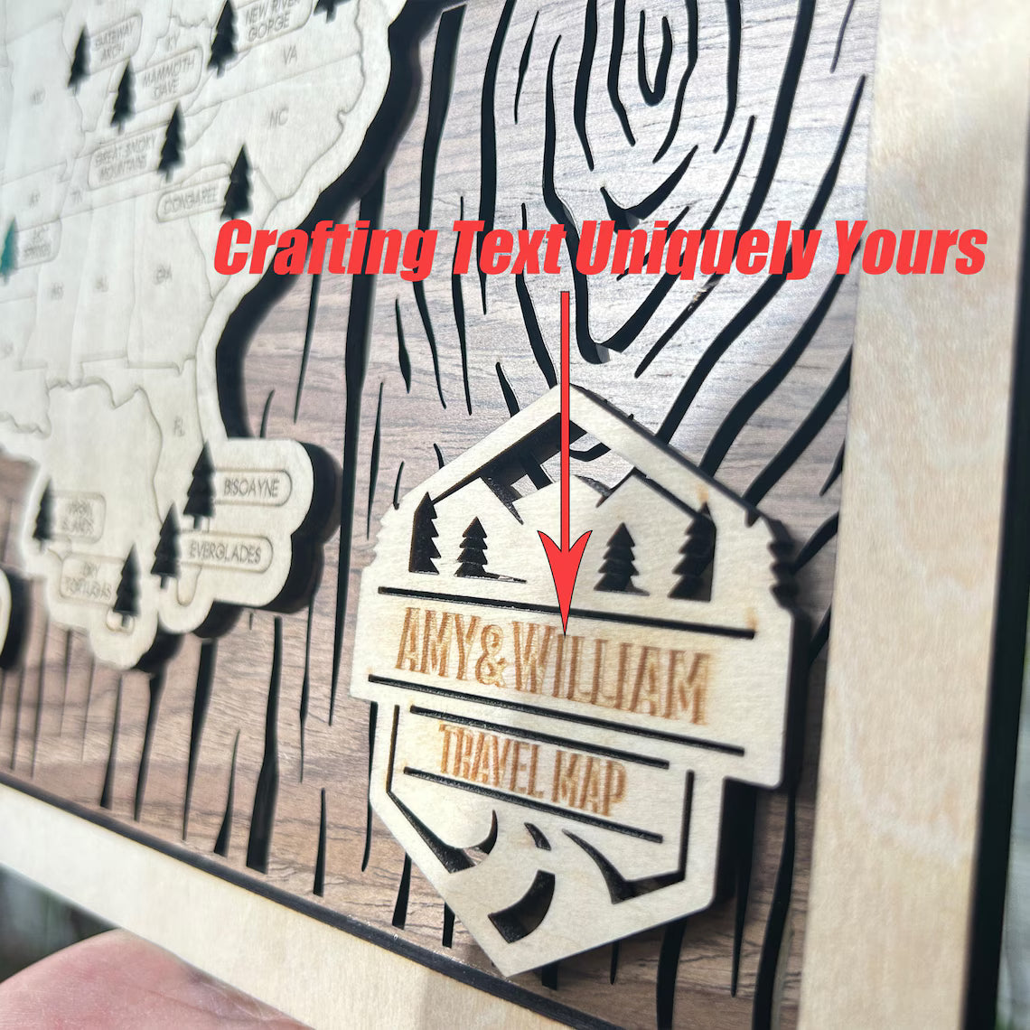 National Parks Travel Map, Gift for Hikers, National Parks Marker, USA Travel Map, Family Road Trip Tracker, Anniversary Gift, Handmade Gift