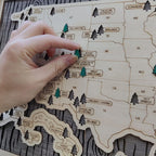 National Parks Travel Map, Gift for Hikers, National Parks Marker, USA Travel Map, Family Road Trip Tracker, Anniversary Gift, Handmade Gift