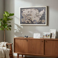 US National Parks Wooden Travel Map & Visit Tracker (Grey-Tree Texture)