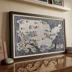 US National Parks Wooden Travel Map & Visit Tracker (Grey-Tree Texture)